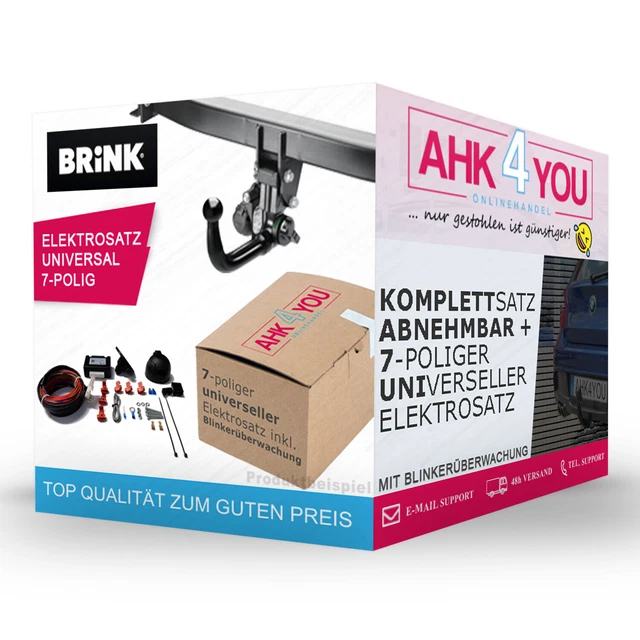 BRINK AHK für Fiat Tipo Limousine ab 16 vertikal abnehmbar + 7-pol E-Satz ABE