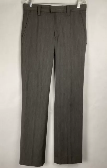 J Lindeberg Mens Dress Golf Pants 31x34 Gray Stripe Blend Flat Front EUC