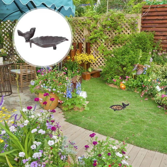 Iron Retro Feeder Bird Feeding Station Rustproof Lotus Hamster Drinker