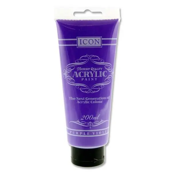 Purple Violet Acrylic Paint 200ml by Icon Art