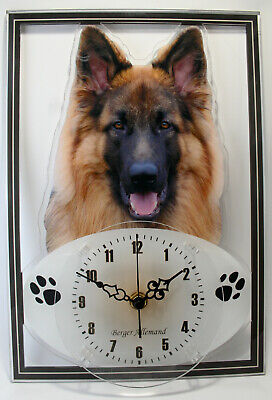 Berger Horloge pendule chien berger des shetland 2 clock dog uhr hund reloj perro 