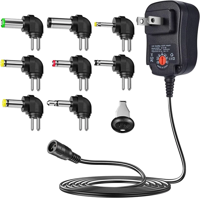 Soulbay 12W Universal Multi Voltage AC/DC Adapter Switching Power Supply with 8