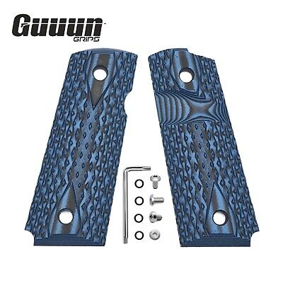 Guuun G10 Grips for 1911 Compact/Officer Big Scoop Diamond Cut Texture - 9 Color