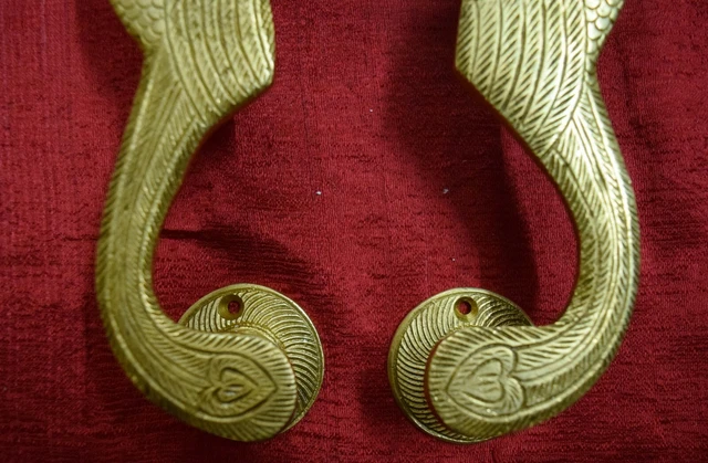 Love Bird Pair Decorative Door Handle Peacock Design Unique Handmade Art VR691 3
