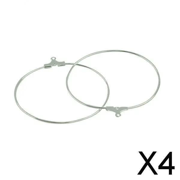 4X 20 Teile / Los Silber Weiße Perlen Creolen Ohrring Ohrring Faden Schmuck DIY