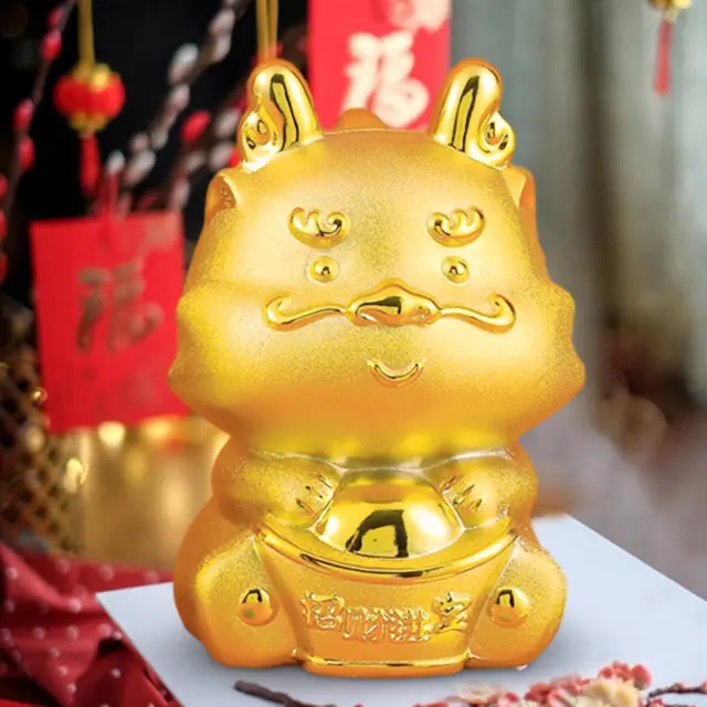 Tirelire en porcelaine avec figurines de Dragon de l'année chinoise,  décoration du Festival du printemps
