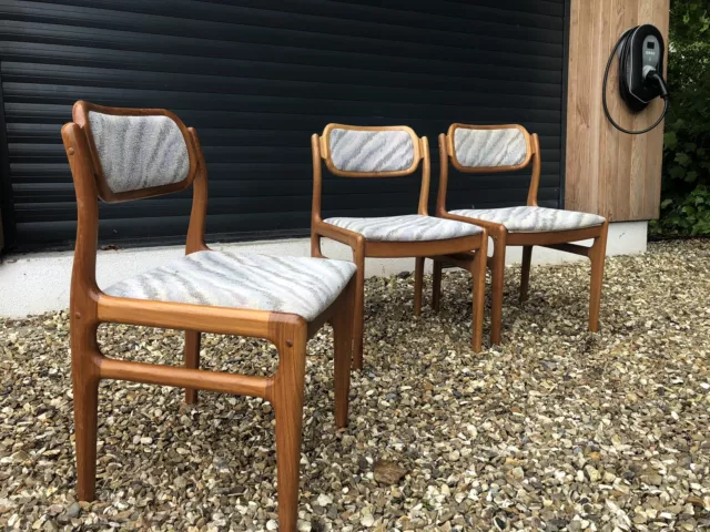 3 Johannes Andersen For D Scan Danish Mid Century Teak Dining Chairs M4691