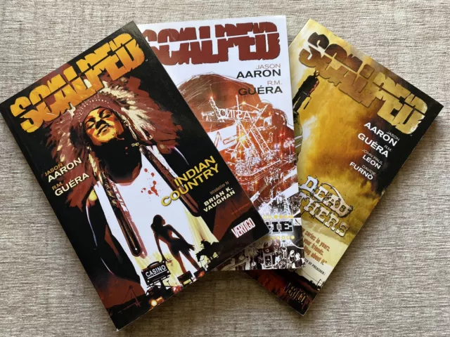 SCALPED Vol 1 2 3 Jason Aaron RM Guera Brian K Vaughan Graphic Novels TPB Lot