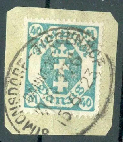 Danzig Estampille Bureau de Poste Ferroviaire Simonsdorf (34369
