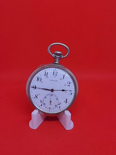 Montre à Gousset Zenith – Argent Niellé – Grand Prix De Paris 1900 – À Réviser