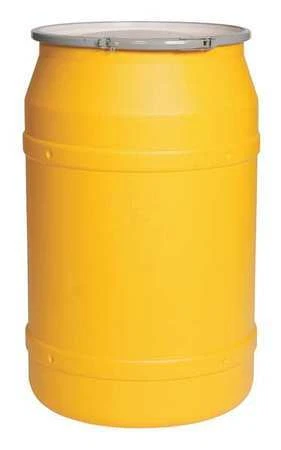 Eagle 1656M Open Head Transport Drum, Polyethylene, 57.5 Gal, Unlined, Yellow