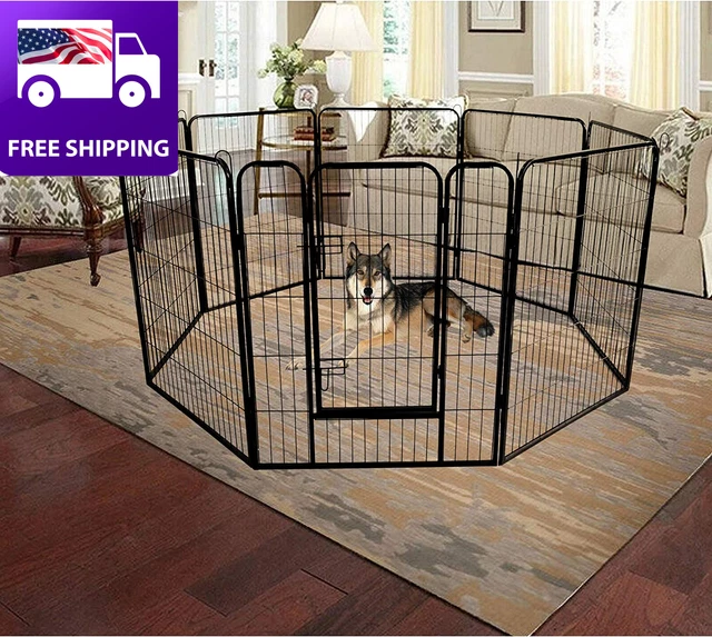 Dog Playpen Outdoor, 8 Panel Dog Fence 40" Indoor Pet Pen for Large/Medium/Small