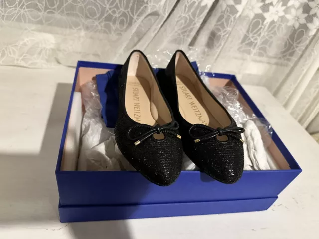 stuart weitzman black flat shoes 36.5