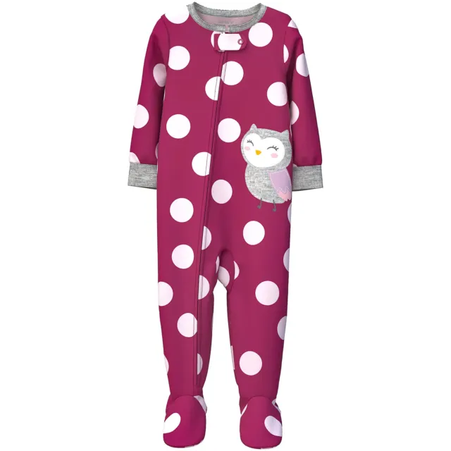 Infant Baby Girl's Carter's Fleece Pajama PJs Footie Sleeper Pink 12 & 18 month