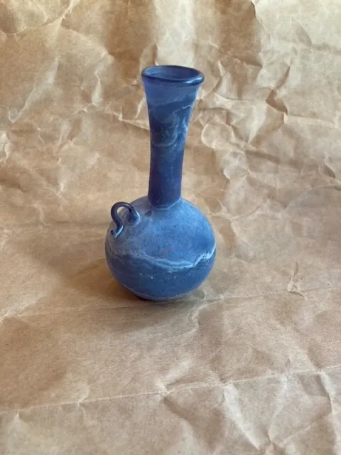 Roman Style Blown Glass Small Ewer Bud Vase, Israel 10 cm