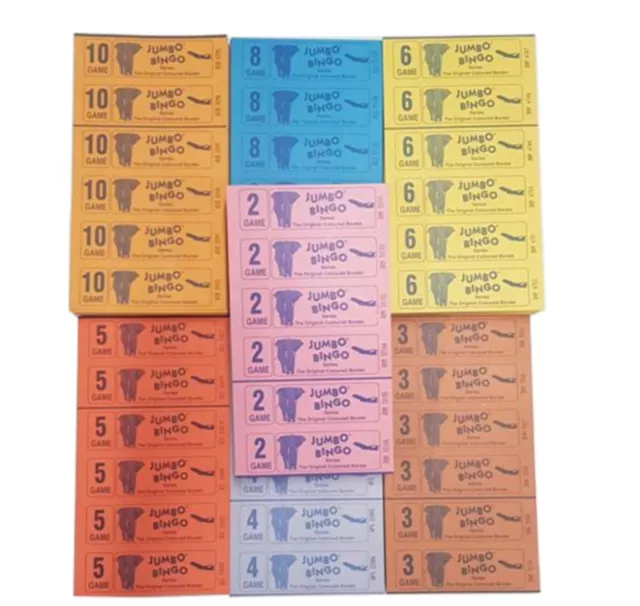 Bingo Books Tickets 1-90 Jumbo Branded Choose 6 Or 12 To View 750 or 1500 Packs