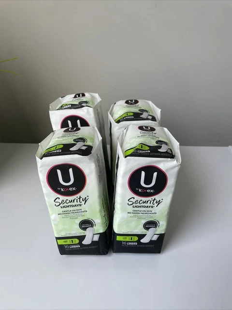 4 revestimientos envueltos U BY KOTEX Security Lightdays largos 16 unidades