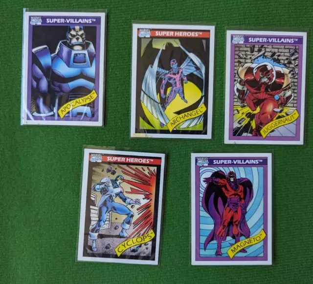 1990 1991 Marvel Universe ToyBiz Promo 5 card Lot - imperfect