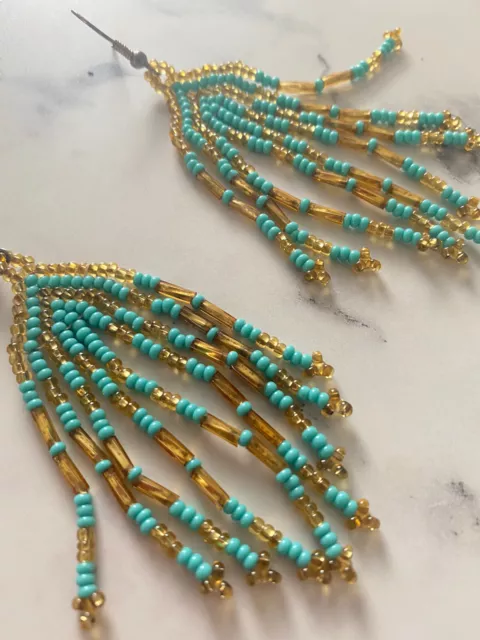 Bead Earrings, Seed Bead, Dangle Earrings Handmade
