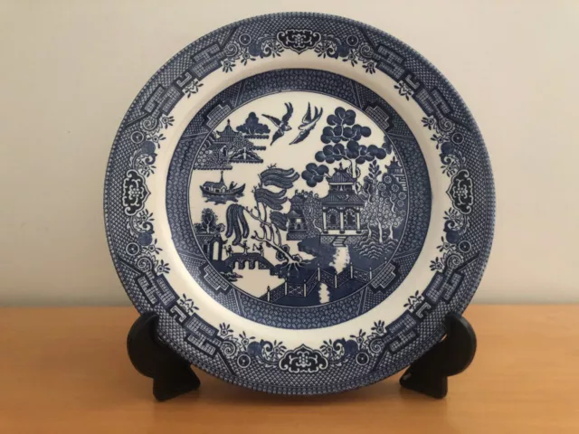 4 X Vintage Churchill Blue Willow Dinner Plates Made In Staffordshire England