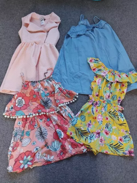 3 X Summer Dresses 1 Playsuit  *Bundle*    6-7/7-8 Years