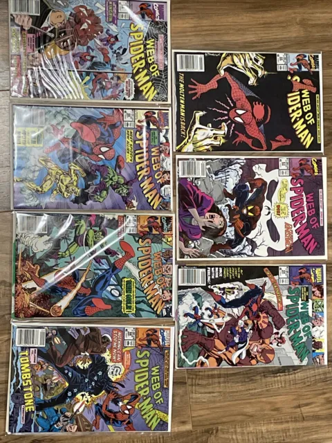 Web of Spider-Man Lot #’s 62-68 Marvel 7 Comics