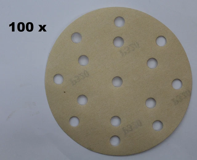 100 discos abrasivos Ekamant con velcro D15 Ø 150mm grano P400 15 agujeros run