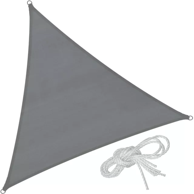 Voile d'ombrage protection UV solaire toile tendue parasol triangulaire gris