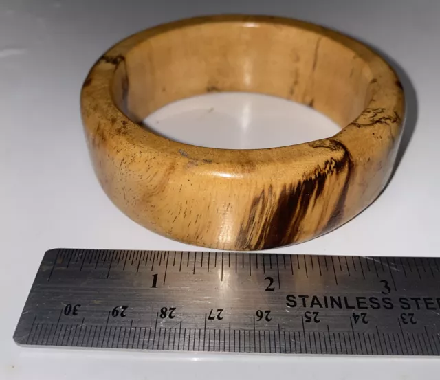 Hawaiian Large Norfolk Pine Wood Bracelet Bangle 3.2” Hawaii Jewelry