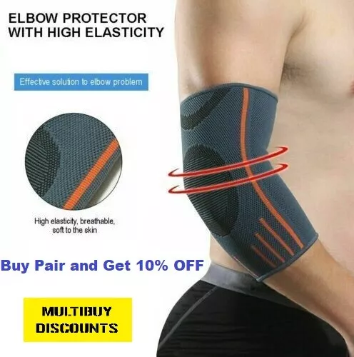 Elbow Brace Support Compression Sleeve Tennis Golfer Arthritis Pain Gym Easy Fit