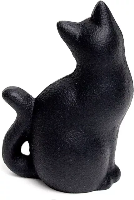 Iwachu Japanese Cast Iron Curled Cat Paperweight Home Garden Figure Statue Decor 2