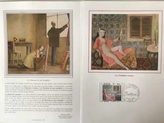 France Encart Fdc Yvert 2245 Balthus "La Chambre Turque" 4F Tirage Limite