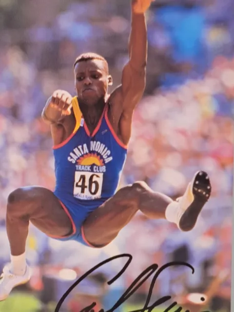 Carl Lewis Autographed Signed  4 X 6 REPRINT Card Track & Field Olympics HOF