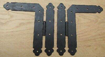 Pair of H L HINGE HAND FORGED blacksmith door old English cottage style