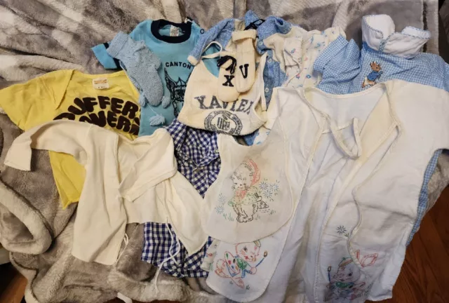 Vintage Baby Boy Girl Clothes Carters Mostly knit Resell Lot  70’s 80’s, 6-12 Mo