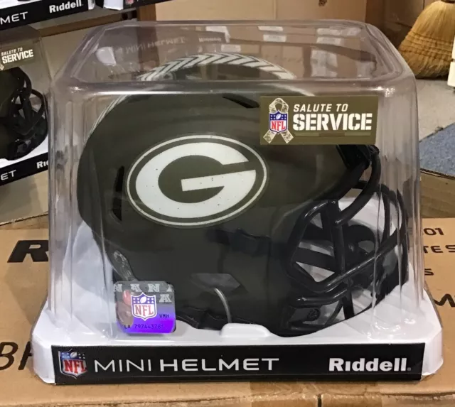 Green Bay Packers Salute To Service 2022 Replica Mini Helmet Nfl Riddell