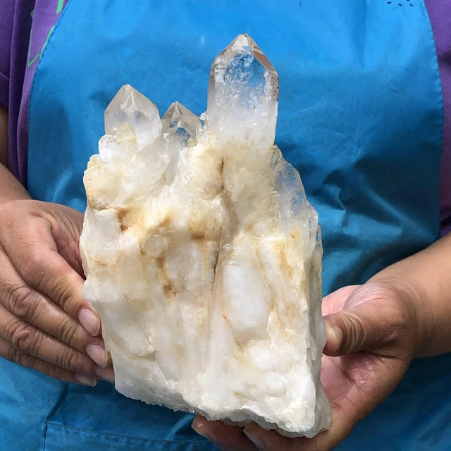 3.1LB Natural White Clear Quartz Crystal Cluster Rough Healing Specimen