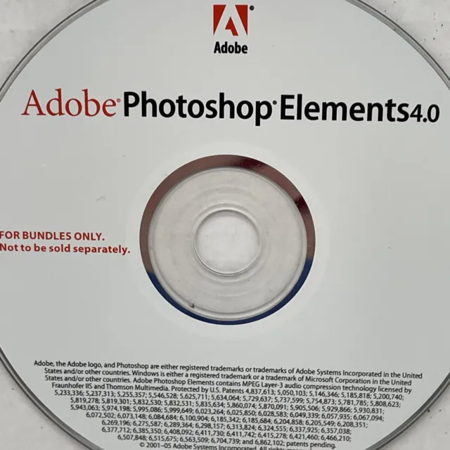 Adobe Photoshop Elements 4.0 Disc Only with License Key