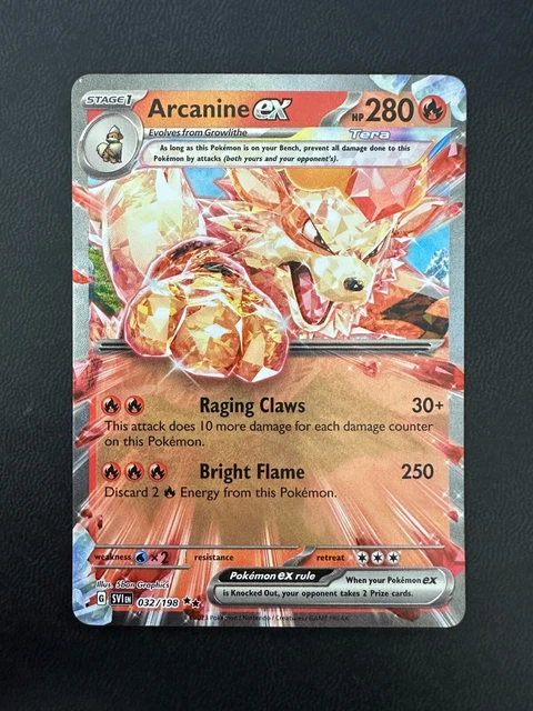 Arcanine ex 032/198 Holo Double Rare Pokemon Scarlet Violet NM