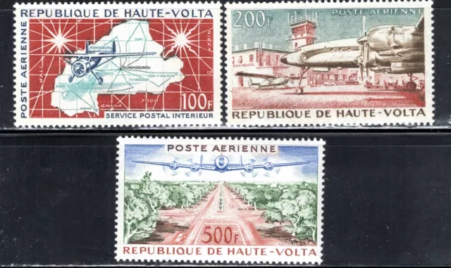 Burkina Faso (Upper Volta) Stamp Scott #C1-C3, Air Mail, MLH, SCV$16.45