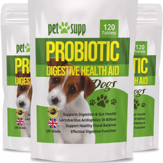 Probiotic for Dogs, Digestive Stomach & Gut Support, 10 Billion CFU, 120 Tablets