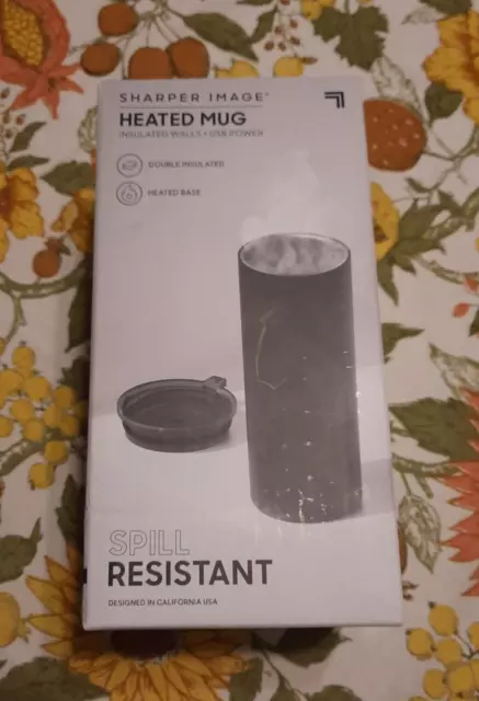 Heated Mug USB Powered Sharper Image Insulated Travel Coffee Hot Tea Tumbler