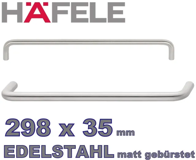 HÄFELE® Edelstahl Möbelgriff 298 mm lang Bügelgriff Sockelgriff Griff 155.01.236