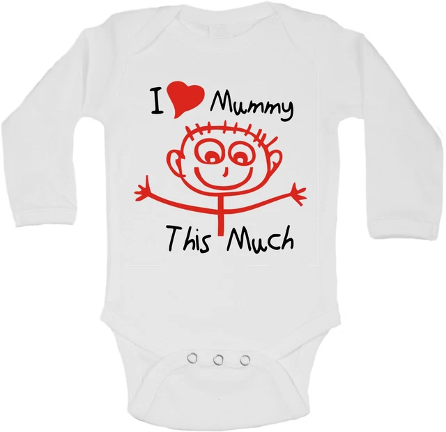 I Love Mamma This Molto - Personalizzati Manica Lunga Bambino Body Body Unisex