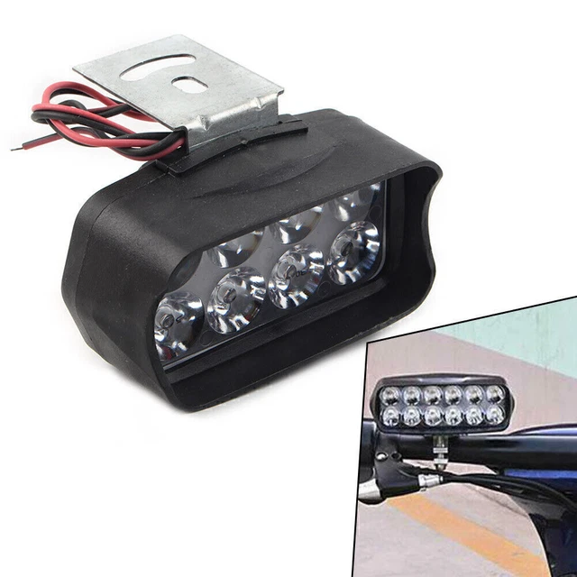 1x Motorcycle Headlight Spot Fog Light 8-LED Headlamp Black for Car UTV ATV US