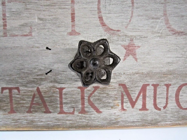 Cast Iron Antique Style Handle Coat Hook Spigot Flower Drawer Pulls Farm Barn