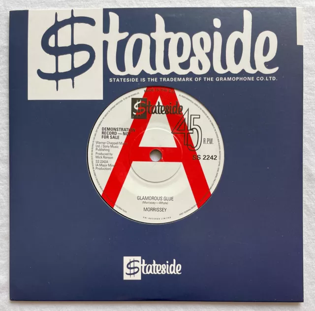 MORRISSEY -Glamorous Glue- Mega Rare UK 7” Promo - Stateside Records - 150 Made!