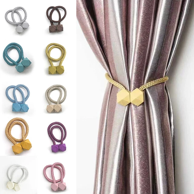 1/2x Strong Magnetic Curtain Tie Backs Buckle Clips Holdbacks Rope Tiebacks Home