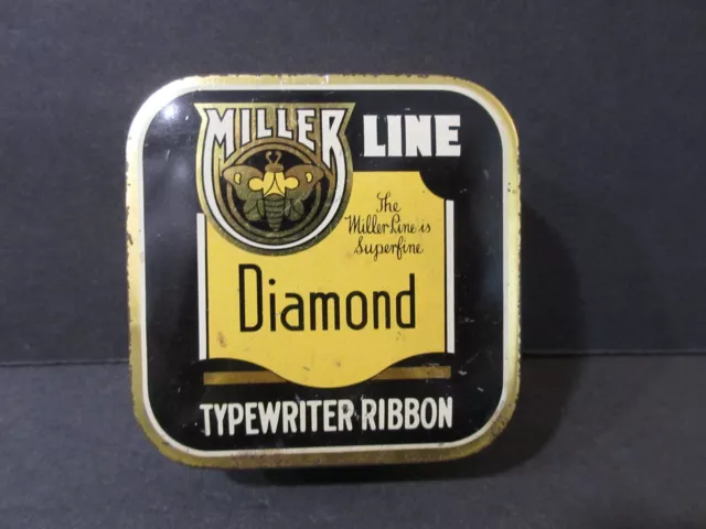 Vintage Miller Line Diamond Typewriter Ribbon Tin - Miller-Bryant-Pierce