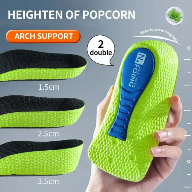 Memory Foam Height Increase Insoles Arch Support Orthopedic